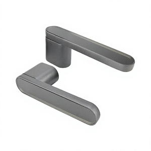 Poignée à levier magnétique moderne pour extérieur, en laiton satiné, pour portes de chambre et de salle de bain, avec trou de serrure dissimulé, en alliage d'aluminium, facile à installer - Product Image 2