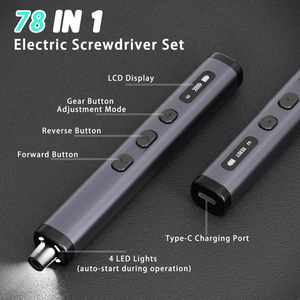 Precision 78 1 Electric Screwdriver Set New <b>Square</b> Tube DIY Household Rechargeable Brushless Motor 72-Piece S2 Steel Bits 4LED - Product Image 2