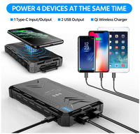 Beaudens — chargeur solaire, batterie d'alimentation 20000mah, pour téléphones portables, smartphones