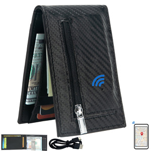 <span class=keywords><strong>Cartera</strong></span> Inteligente Personalizada de Primera Capa de Cuero Genuino con Bluetooth, GPS, Tarjetero, Monedero, Bolsillo para Dinero y Monedas - Product Image 1