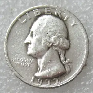 Cópia inteira 25 centavos conjunto de 63 peças (1932-1964) P/D/S Moedas banhadas a prata de Washington Mint Quartos dólar