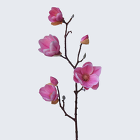 Bunga Buatan Gaya Nordik Modern 80cm, Magnolia Liar Buatan Tangan dengan Sentuhan Alami, Dekorasi Rumah untuk Pernikahan, Paskah, Wisuda, Dalam/Luar Ruangan