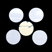 Etiquetas adhesivas redondas inteligentes NFC de PVC regrabables, impermeables, blancas, para tarjetas RFID tipo moneda 213/215/216, personalizables.