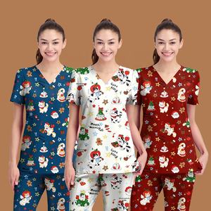 Popolare 100% Australia puro cotone stampa digitale scrub Top e pantaloni medico comodo da donna infermiera divertente scrub set uniformi - Product Image 5