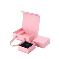 Emballage de cadeau en carton rigide 2 pièces et base de luxe personnalisé Boîte à bijoux avec insert en mousse Emballage Joyeros De Viaje
