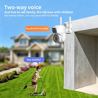 Caméra de sécurité extérieure Tuya double objectif 360 ° PTZ panoramique avec audio bidirectionnel IP66 résistant aux intempéries pour Yard Villa