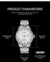 Montre à quartz Time PR Miyota Movement 2115 pour homme, verre saphir, étanche 3ATM, surface lumineuse, montre pour homme tendance