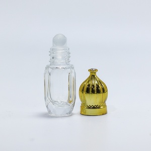 Attar Perfume Botella de vidrio Forma octogonal Arabian Attar Oud Botella de vidrio de aceite esencial con rodillo de vidrio - Product Image 3