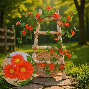 ดอกเดซี่ประดิษฐ์แบบพวงมาลัย สำหรับตกแต่งรั้วบ้านและผนัง - Product Image 1