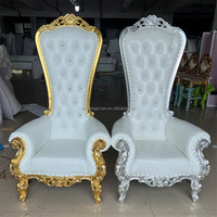 Chaises de roi et de reine de luxe en or Chaises de trône royal pour événements Fête de mariage