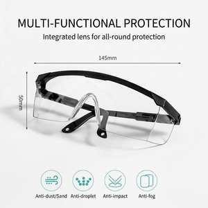 Professional High Impact Resistant Safety Goggles Anti-Fog Anti-Scratch PC Lens Protective Eyewear with <b>Adjustable</b> Temple - Product Image 2