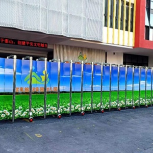 Puerta Plegable Automática Retráctil de Acero Inoxidable con Sensor, Puerta Corredera Doble, Sin Rieles de Aluminio para Exteriores - Product Image 4