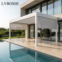 Pergola bioclimatique motorisée moderne en aluminium avec toit à lames 3x3-6x4m, fabrication OEM, étanche, pour balcon et gazebo naturel