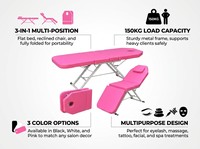 SW Massage lit de massage pliant lit de cils Spa tatouage canapé Salon de beauté civière esthétique Portable