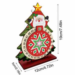 DIY Diamond <b>Painting</b> Christmas Advent Calendar Wooden Desk Decoration Santa Claus Countdown Craft <b>Kit</b> with Stand - Product Image 3