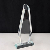 Plaques de récompense en cristal personnalisées, récompenses en verre cristal en forme de tour de diamant avec base transparente