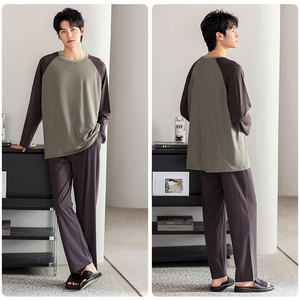 Conjunto de Pantalones de Pijama para Hombre OEM ODM, Ropa de Dormir de Algodón, Impresión de Logotipo Personalizado, Traje de Dormir, Múltiples Colores y Tallas - Product Image 3