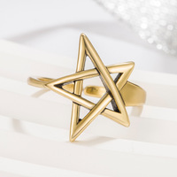 Bague pentagramme en bronze de style vintage pour femme