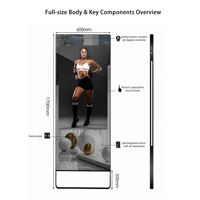 Espejo Inteligente de Fitness con IA de 43 Pulgadas, Corrección de Postura, Pantalla Táctil de 10 Puntos, Espejo Mágico LCD FHD, Kiosco Comercial de Publicidad