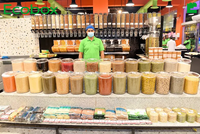 Vente directe d'usine, personnalisation disponible, bac à aliments en vrac commercial, hermétique, pour sucre et bonbons, destiné aux supermarchés européens