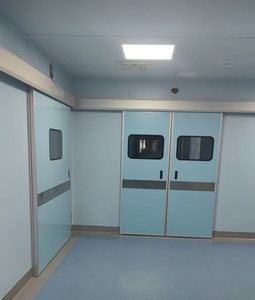 Portes de salle d'opération médicales anti-éclatement coulissantes pour salle blanche d'hôpital, portes coulissantes à battants hermétiques - Product Image 1