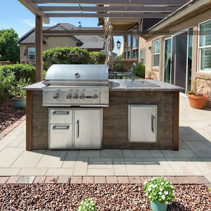 خزانة مطبخ شواء خارجية من الفولاذ المقاوم للصدأ للمنزل الحلو جزر حديثة مع ميزات الشواء - Product Image 2