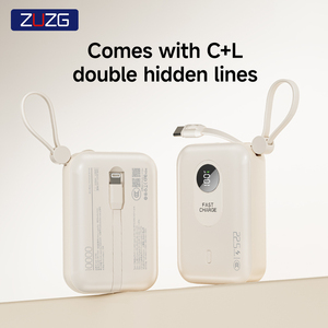 ZUZG พาวเวอร์แบงค์แบบพกพา ขนาดเล็ก รองรับการชาร์จเร็ว PD20W ความจุ 10000mAh พร้อมหน้าจอ LED สำหรับใช้งานกลางแจ้ง  รองรับการใช้งานกับโทรศัพท์มือถือ  รับทำโลโก้ตามสั่ง - Product Image 4