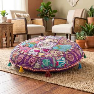 Style bohème indien brodé non tissé sol taie d'oreiller dernière conception de Patchwork pour la maison hôtel hôpital utilisation - Product Image 2