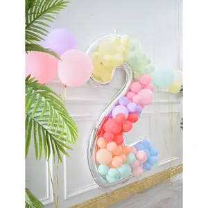 Yeni varış şişirilmiş numarası balonlar büyük parti numarası balonlar dev numarası 2 balon süslemeleri Latexs ile doldurulabilir