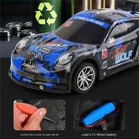 AiJH Sports Rc Car PVC Graffiti, Coche de Carreras a Control Remoto de 4 Canales con Luces, Juguetes para Niños