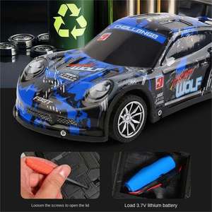 AiJH Sports Rc Car PVC Graffiti, Coche de Carreras a Control Remoto de 4 Canales con Luces, Juguetes para Niños - Product Image 4