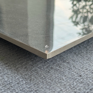 Moderne Piastrelle in Gres Porcellanato Effetto Marmo Grigio Scuro Lucido per Pavimenti di Soggiorno e Camera da Letto - Product Image 2