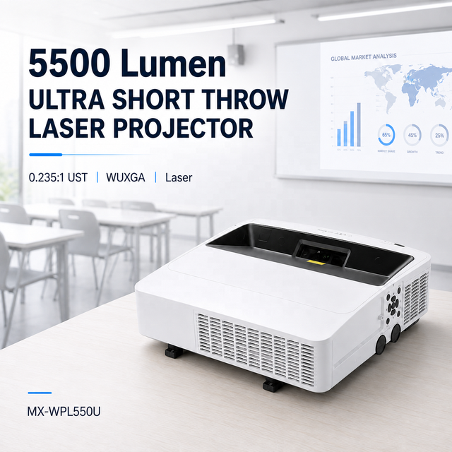 5500 Lumens WUXGA 3LCD Laser Projector Ultra Short Throw for University and Classroom