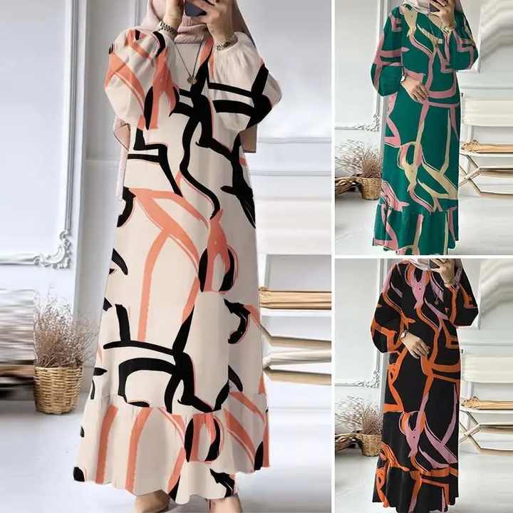 New Style Long Sleeve Maxi Elegant Woman Fashion Dress Robe main image 0