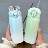 Bouteille d'eau isotherme en acier inoxydable de haute qualité 350 ml/500 ml, anti-fuite, avec couvercle à ouverture rapide à une main, réutilisable