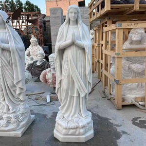 Figurine en marbre sculptée à la main sur mesure BLVE, statue de déesse chérubin en marbre blanc poli pour galerie, villa, décoration artistique extérieure - Product Image 5