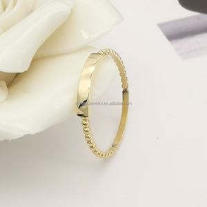 Gran oferta, anillo de oro Real de 9K grabable para niña, regalo para mujer, joyería fina, anillo delicado de oro puro personalizado - Product Image 4