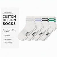 Chaussettes de sport en coton à logo personnalisé pour hommes, vente en gros, tricotées, rayées, respirantes, séchage rapide