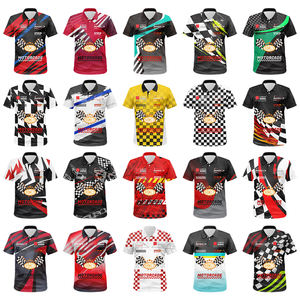 Kaos Polo Balap Desain Kustom 100% Poliester Cetak Sublimasi Penuh untuk Pria, Kaos Tim Balap Motor - Product Image 2