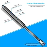 Briquet à Impulsions USB Rechargeable en Métal Rotatif à 360 Degrés pour Cuisine Voyage Allumage de Bougie Chaude