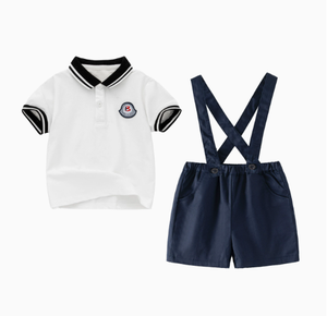 子供スーツセット 男の子サスペンダーパンツ フォーマルドレスセット ベビー誕生日服 夏服 - Product Image 3