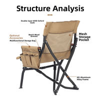 Chaise de camping pliable personnalisée CHENYUE, chaise de réalisateur robuste en alliage d'aluminium, pliable et portable, avec accoudoirs en bois