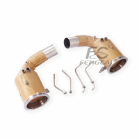Tuberías de escape para coche, tubo de bajada y cabezal de escape para Porsche Carrera S 992, escape 3.0T 2019-2024, dorado, aislado, sin indicador de error del motor
