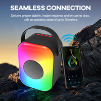 Enceinte de fête LED RGB compatible USB/TF/FM/AUX/TWS, haut-parleur de 4 pouces, puissance 8W, batterie lithium 3.7V 1800mAh