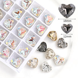 Lan Guang Usine En Gros Super Qualité K9 Coeur Forme Non-Hotfix Verre Strass <span class=keywords><strong>Chaton</strong></span> Cristal pour Vêtement Nail <span class=keywords><strong>Art</strong></span> - Product Image 2