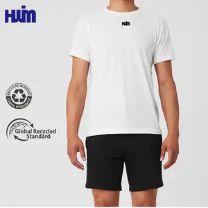 Custom Prive Logo Fitness Gymkleding Sportkleding Effen Solide Duurzame 100% Gerecycled Biologisch Katoenen T-Shirts Voor Mannen