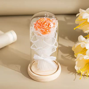 <b>Soap</b> flower with lamp smoothie rose glass cover premium desktop decoration Tanabata Valentine's Day gift - Product Image 6