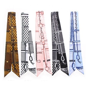 Latest 2022 Dot Print Neck Scarf Female Handbag Wraps Ribbon Lady Hairband Scarves - Product Image 1