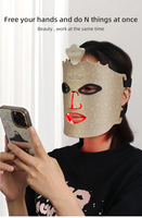 Masque facial LED en silicone pour la luminothérapie, 7 couleurs, lumière rouge, infrarouge proche, appareil de soin du visage portable