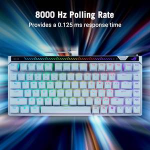 Clavier de jeu mécanique filaire ROG Falchion Ace 75 HE 75% TKL avec rétroéclairage RGB et interrupteurs magnétiques à effet Hall, blanc - Product Image 4